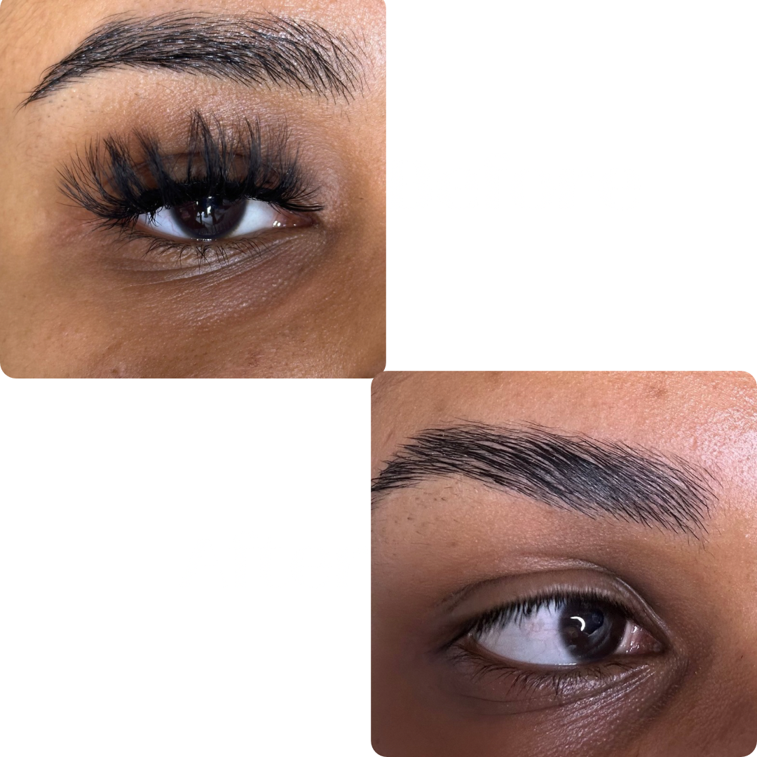 2 images showing before and after using brow soap